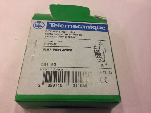 SCHNEIDER ELECTRIC/TELEMECANIQUE Off Delay TIMER RE7 RB13MW New