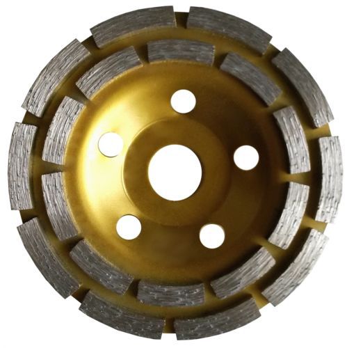 5” Standard Double Row Concrete Diamond Grinding Cup Wheel for Angle Grinder
