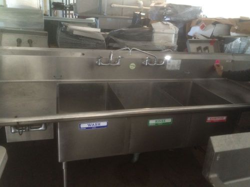 Three Compartment Stainless Steel Sinks