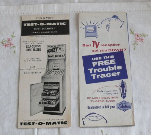 1950&#039;s Vintage DIY TV Radio Tube Tester Diag Guides Test-O-Matic Quik-Chek NR