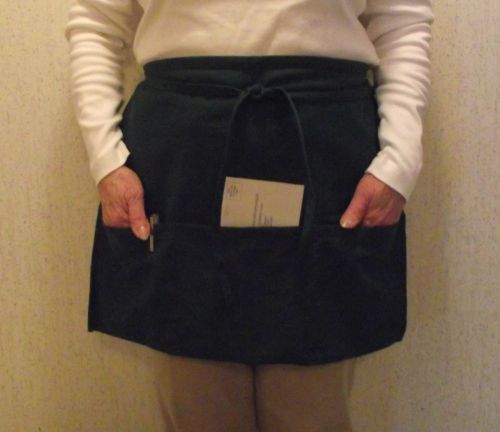&#034;fashion seal&#034; server heavy waist apron ~ 3 pocket &#034;green&#034; for sale