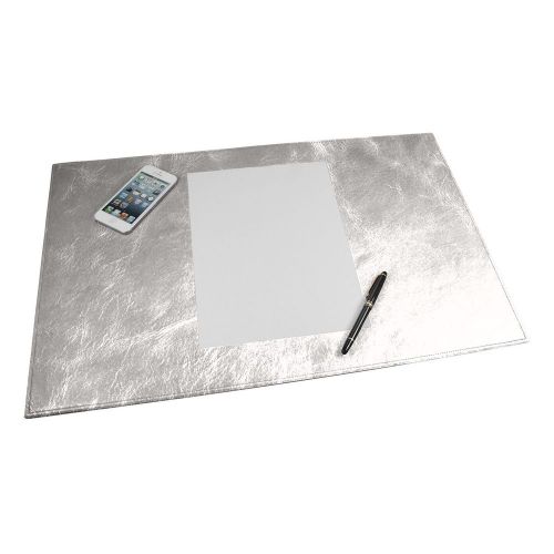 Large desk pad 23.6 x 15.7 inches - Metallic - Leather - Silver