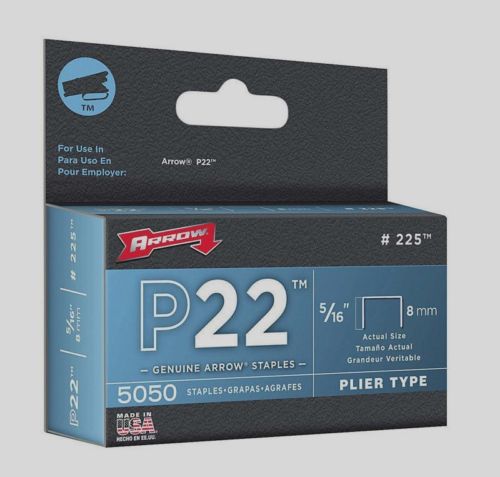 New! box of 5000 #225 arrow staples 5/16&#034; 8mm plier type for p-22 stapler new!!! for sale
