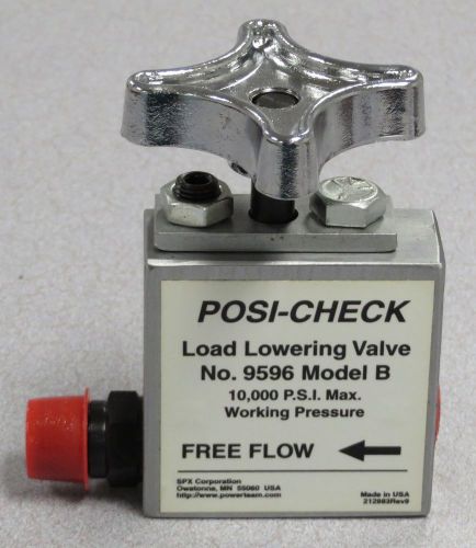 POWER TEAM POSI-CHECK Manual Load Lowering Valve M/N: 9596  Model B