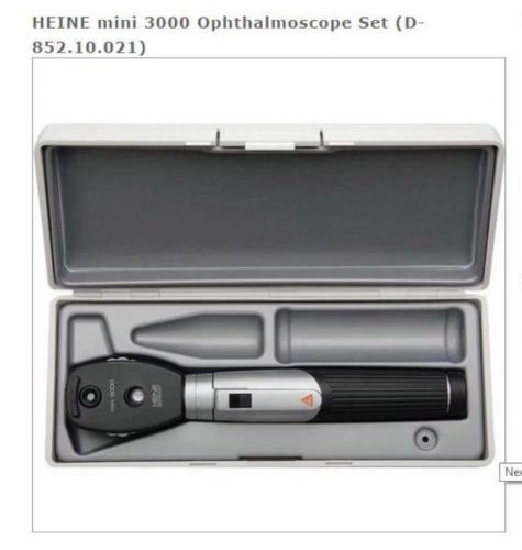 Heine mini 3000 ophthalmoscope battery handle model d-852.10.021 hard case for sale