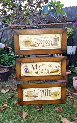 Hanging Wall Sign - Espresso, Java, Cafe Latte, Coffee Shop Metal Signs