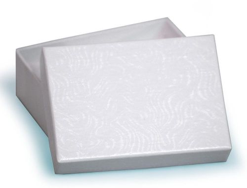 Wholesale 25 Small White Charm Swirl Cotton Fill Jewelry Gift Boxes 2 1/8&#034;