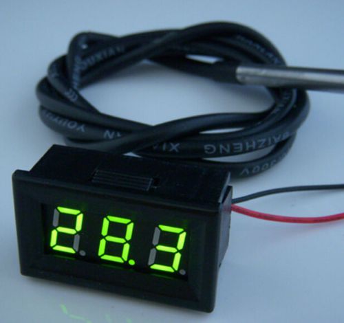 Yellow-Green LED Digital Thermometer  -55°C to 125°C Temperature Sensor DS18B20