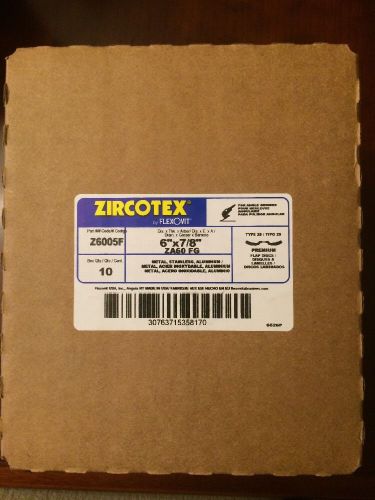 Z6005F Zircotex Flexovit Flap Discs 6&#034; x 7/8&#034; Type 29 BOX OF 10  ZA60 FG
