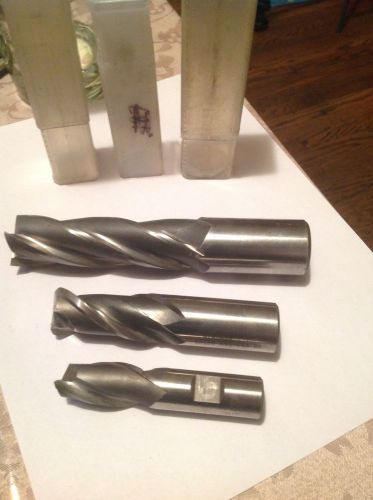 End mills 13/16&#034;, 1&#034;, 1 1/4&#034; - 2 &amp; 4 flutes. mixed lot of 3 for sale