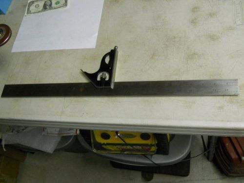 Starrett  #434 Combination Square Head w/#439 24&#034; Grooved rule.   used