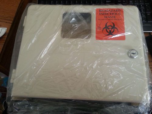 BIOHAZARD INFECTIOUS WASTE SHARPS WALL MOUNT WITH KEYS X 2