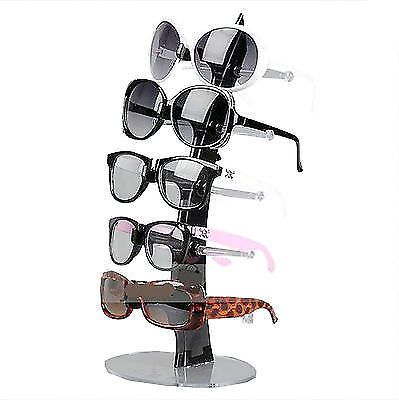 Acrylic 5 Pairs Sunglasses Glasses Show Rack Counter Display Stand Holder black