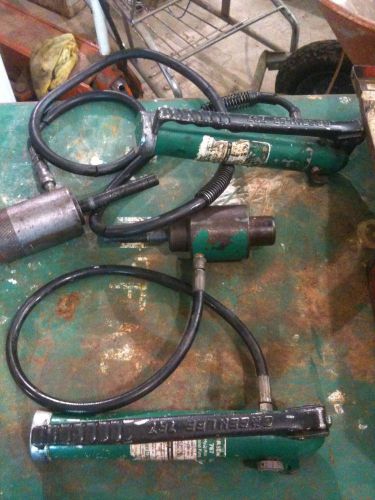 Used Greenlee 767 Hydraulic Punch Knockout Hand Pump W/ Extras