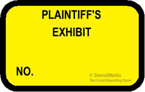 Plaintiff&#039;s exhibit no labels stickers  yellow  492 per pack for sale