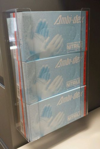 3 box plexiglass disposable glove holder