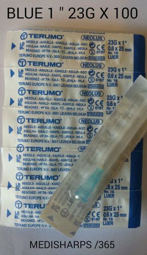 100 X Sterile Hypodermic syringe needle (Blue 23G 1&#034;inch)