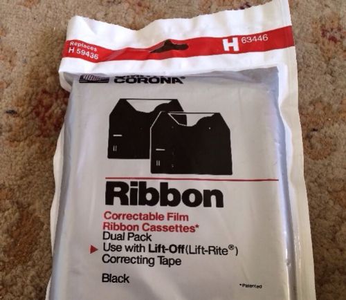 -Smith Corona Ribbon Correctable Film Ribbon Cassette Dual Pack H63446 Black NIP