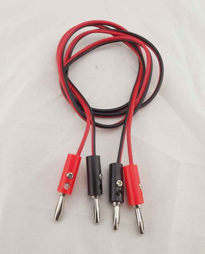 10pcs 4mm Banana Male Plug To Banana Male Plug Probe Cable Red &amp; Black 1m/3ft