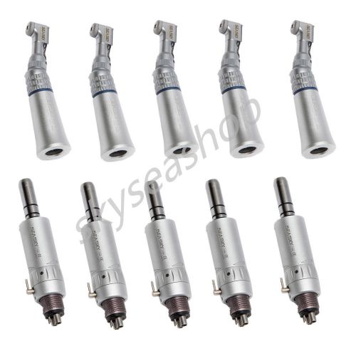 10* Dental Low Speed Handpiece Contra Angle w/ E-type 4Hole Air Motor