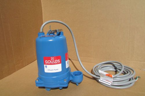 Goulds we1012h submersible effluent pump, 1ph, 230v, 1hp and float switch for sale