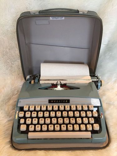 Vintage 1966 Webster / Brother Portable Typewriter with Carrying Case - NICE