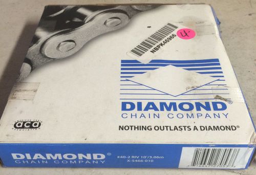 New Diamond #40-2 Riveted Chain 10 ft. box