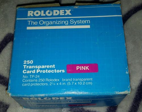 ROLODEX 200+ PINK TRANSPARENT CARD PROTECTOR 2 1/2&#034; X 4 IN NEW $15