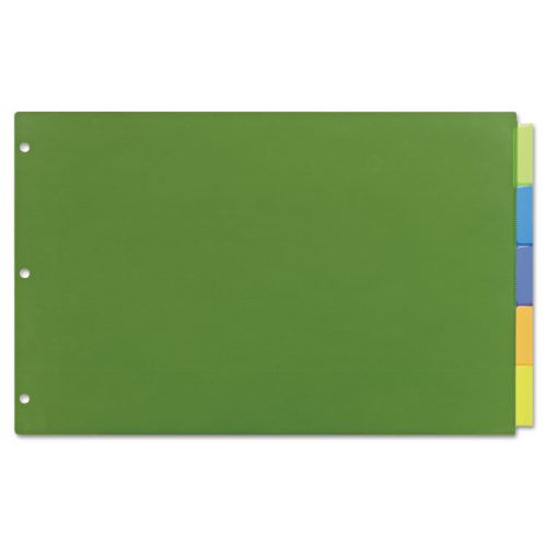 Big Tab Durable Plastic Insertable Dividers, Multicolor, 5- Tab, 11 x 17, 1/Set