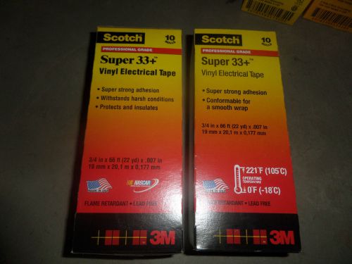 Scotch 3M super 33 + vinyl electrical tape black (20) rolls 3/4&#034; X 66&#039;