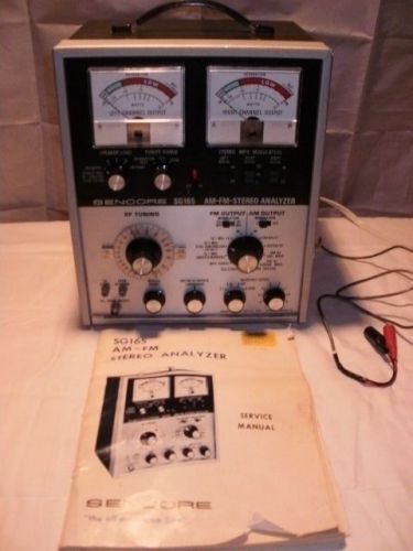 Sencore SG165 AM-FM Stereo Analyzer &amp; Original Manual Leads &amp; Auto Adapter 39G53
