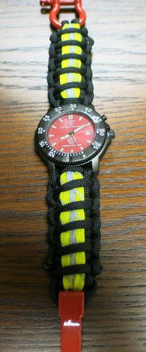 Firefighter smith &amp; wesson watch w/ refl. bunker turnout gear paracord 550 band for sale