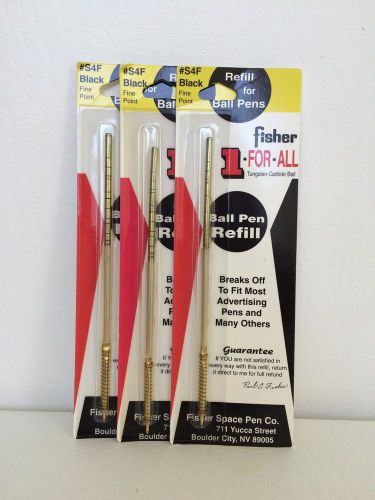 3 FISHER 1 For All Fine Point Back Ink Ballpoint #S4F Refills – New