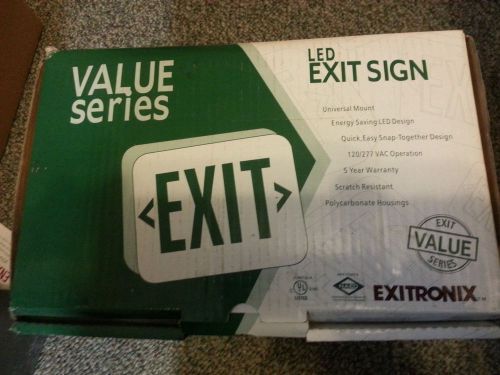 Exitronics LED Exit Sign  120/277 AC - Damp Location Approved W/ Battery Backup