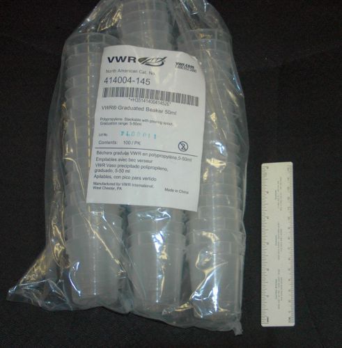 67 vwr 414004-145 beaker polypropylene, graduated, 50ml, with spout for sale