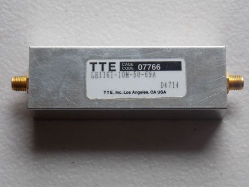 Tte le1161-10m-50-69a coax sma rf filter d4714 for sale