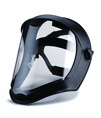 Black Matte Face Shield &amp; Hard Hat Adapter w/ Clear, Uncoated Visor