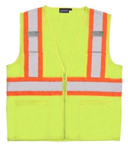 Lime Safety Vest Class 2  Zipper 2 TONE M-5X  ANSI/ISEA APPROVED