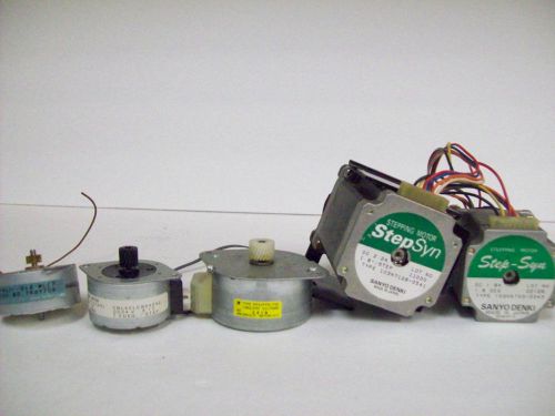 Stepper Motors (LOT) Sanyo Step Syn,others. Lot of 5. Used