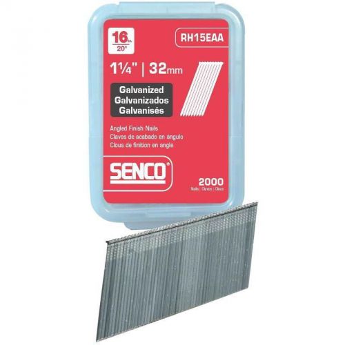 Collated finish nail, 16 ga x 1-1/2&#034;, 20 deg, steel, 2000/ct senco rh17eaa steel for sale