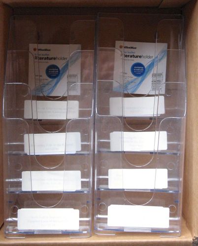 Lot of 2 OfficeMax 4-Tier Literature Holders Display Rack Brochure size EUC 1DAY