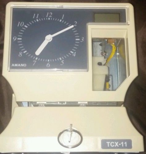 Amano tcx-11 time partner w/ key and manual link electronic time clock recorder for sale