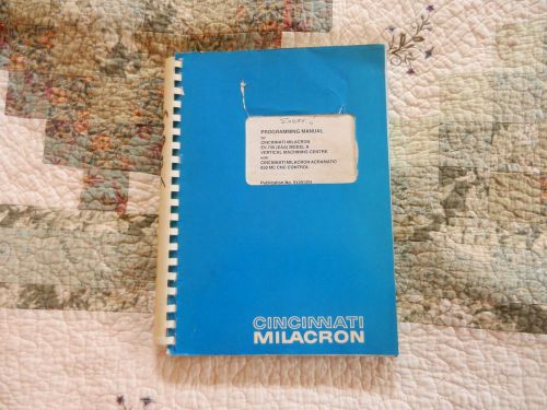 Cincinnati Milacron Sabre Programming Manual EV-750 (EAA) Model A
