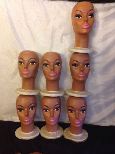 Lot Of 7 African American Plastic Styrofoam Mannequin Display