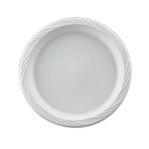 Huhtamaki 82209 9&#034; Chinet Popular Choice White Light Weight Plastic Round Plate