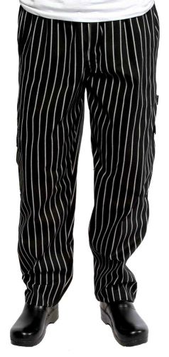 Chef Works CPGS-000 Black and White Chalkstripe J54 Cargo Pants, Medium