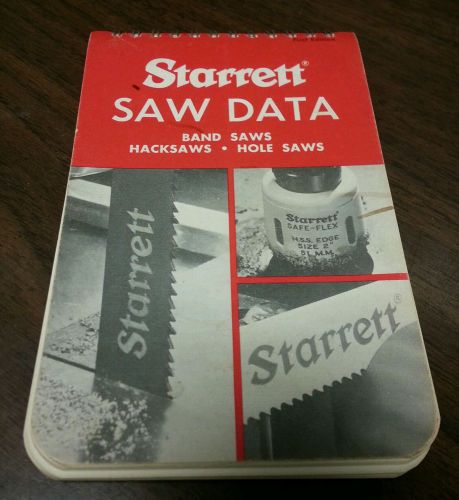 Starrett Saw Data Book 1st edition, #10,012