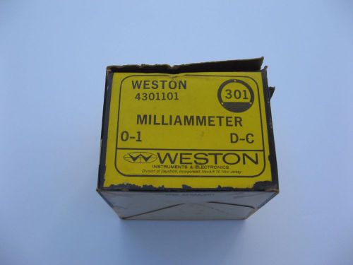 Vintage Weston DC 301 Round Milliammeter p/n 4301101 Amps 0-.1 A or 0-10