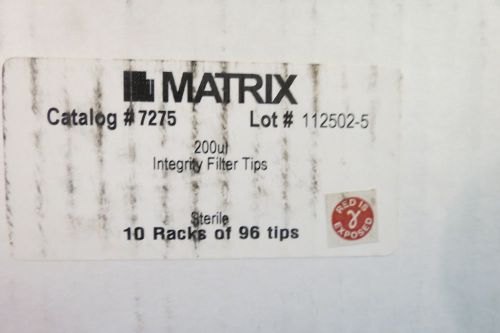 Case Thermo Matrix Integrity Filter Pipet Tips 200µL 10 Racks/ 96 Pipette # 7275