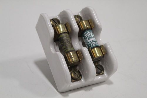 Leviton Ceramic Double Fuse Holder 30A 250v with Busmann Cefco Fuses